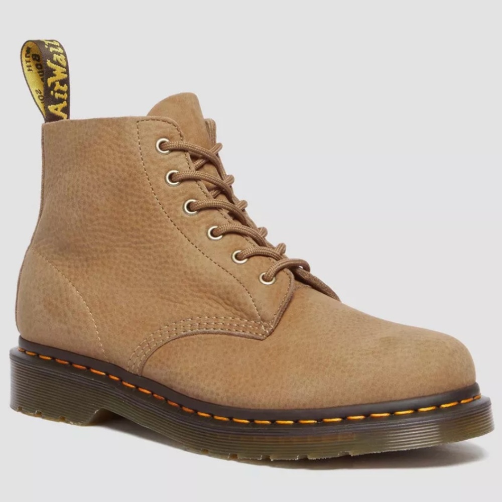 Dr. Martens 101 Tumbled Nubuck Leather Ankle Boots Savannah Tan